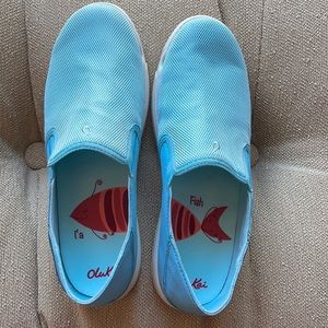 Olukai Pehuea Maka Girls Cotton Candy Clearwater Blue Slip Ons Sneakers …